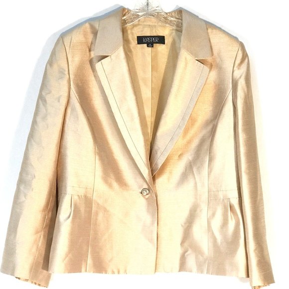 Kasper Jackets & Blazers - KASPER Blazer Cream Pearl Button Jacket Size 18
